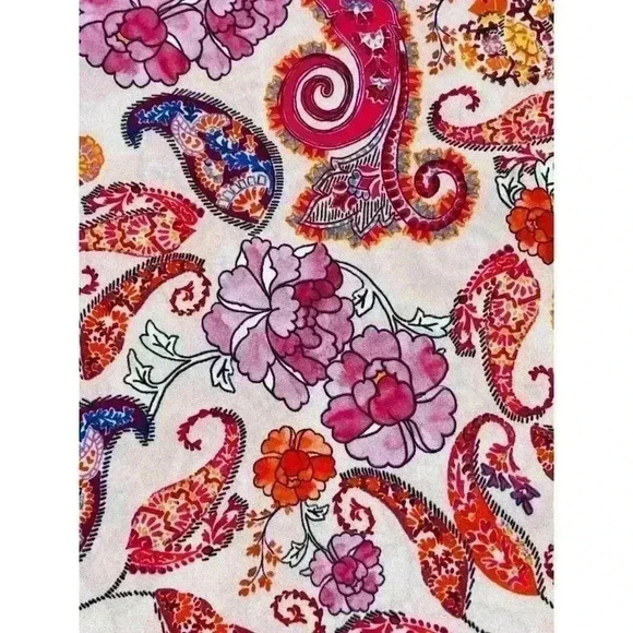 ANTIBES BLANC Women’s Pink Paisley Split-Neck Sleevelless Top SIZE-MEDIUM - Picture 6 of 6